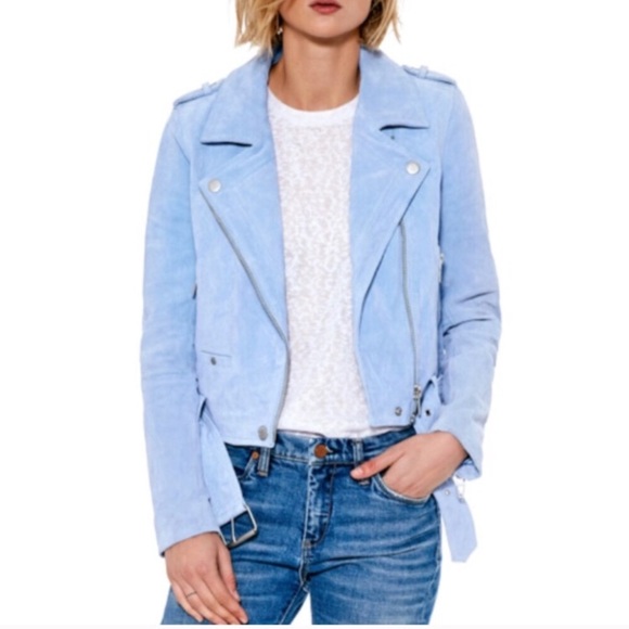 blank nyc blue suede jacket